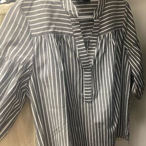 Elegant Striped Gray Blouse